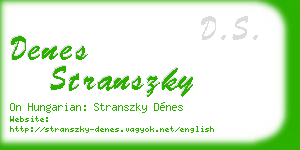 denes stranszky business card